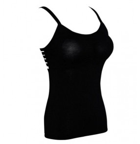 Black strap fashion women's sexy summer dancing latin ballroom tango waltz performance tops vest with bra inside 